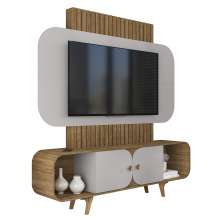 Home Estante Rack Embau Para TV até 75 Polegadas Cinamomo/Off White