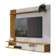 Painel Suspenso Jeri Sala TV até 65 Polegadas 1 Porta Naturale/Off White