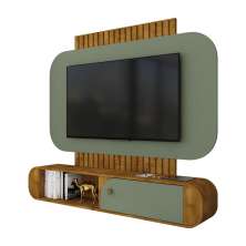 Painel Suspenso Jurere Sala TV até 55 Polegadas 1 Porta Naturale/Pistache