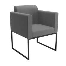 Poltrona Ana Linho Base Industrial Metálica Preto - SSX Multicoisas
