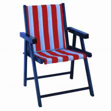 Cadeira Praia Dobrável em Madeira Black-List Vermelho/Branco