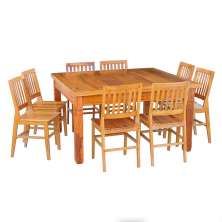 Conjunto Mesa De Jantar 1,4x1,4 M 8 Cadeiras Madri Madeira D