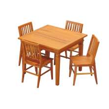 Conjunto Mesa de Jantar 1 x 1 M 4 Cadeiras Madri Madeira Demolição Natural
