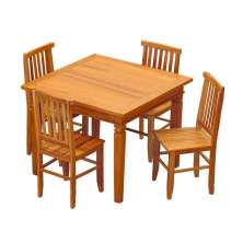 Conjunto Mesa de Jantar 1 x 1 M 4 Cadeiras Mineira Madeira Demolição Natural