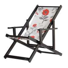 Espreguiçadeira Preguiçosa Dobrável Black CB-Cinza Floral
