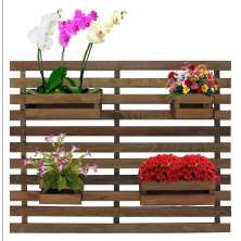 Floreira Jardim Vertical 100 X 80cm Com 4 Cachepot Em Madeira Maciça Rústico