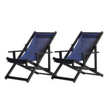Kit 2 Espreguiçadeiras Dobrável Black CB-Azul Marinho