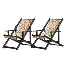 Kit 2 Espreguiçadeiras Dobrável Black CB-Floral