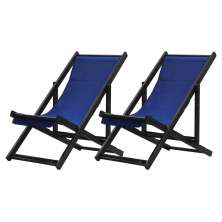 Kit 2 Espreguiçadeiras Dobrável Black SB-Azul Escuro