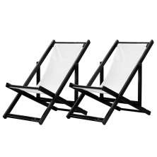Kit 2 Espreguiçadeiras Dobrável Black SB-Branco