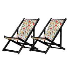 Kit 2 Espreguiçadeiras Dobrável Black SB-Floral