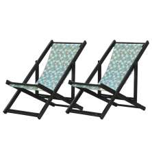 Kit 2 Espreguiçadeiras Dobrável Black SB-Triang Azul