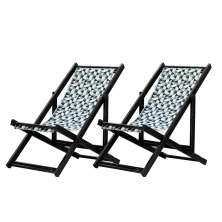 Kit 2 Espreguiçadeiras Dobrável Black SB-Triang Preto