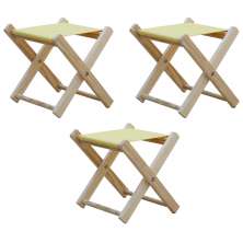 Kit 3 Banquinho de Madeira Banqueta Pescador-Branco