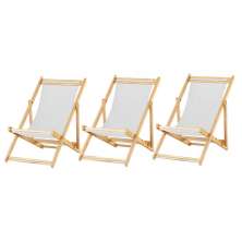 Kit 3 Cadeira Espreguiçadeira Dobrável S/B-Branco