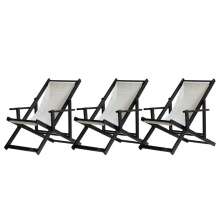 Kit 3 Espreguiçadeiras Dobrável Black CB-Branco