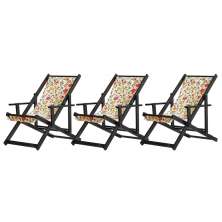 Kit 3 Espreguiçadeiras Dobrável Black CB-Floral