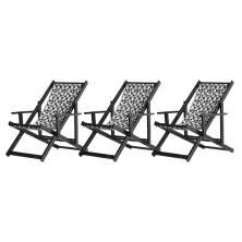 Kit 3 Espreguiçadeiras Dobrável Black CB-Triang Preto
