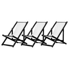 Kit 3 Espreguiçadeiras Dobrável Black SB-Branco