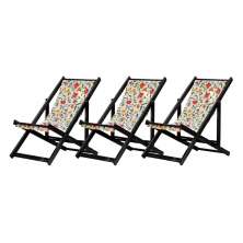 Kit 3 Espreguiçadeiras Dobrável Black SB-Floral