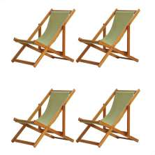 Kit 4 Espreguiçadeira Preguiçosa Dobrável Mel SB-Folhas Verdes