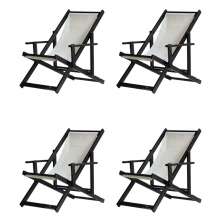 Kit 4 Espreguiçadeiras Dobrável Black CB-Branco