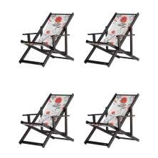 Kit 4 Espreguiçadeiras Dobrável Black CB-Cinza Floral