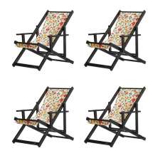 Kit 4 Espreguiçadeiras Dobrável Black CB-Floral