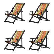 Kit 4 Espreguiçadeiras Dobrável Black CB-L laranja