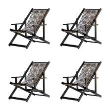 Kit 4 Espreguiçadeiras Dobrável Black CB-Mandala