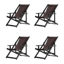 Kit 4 Espreguiçadeiras Dobrável Black CB-Marrom