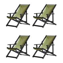 Kit 4 Espreguiçadeiras Dobrável Black CB-Verde