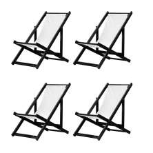 Kit 4 Espreguiçadeiras Dobrável Black SB-Branco