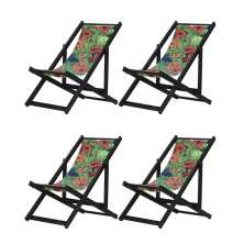 Kit 4 Espreguiçadeiras Dobrável Black SB-L Marrom