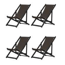 Kit 4 Espreguiçadeiras Dobrável Black SB-Marrom