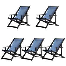 Kit 5 Espreguiçadeiras Dobrável Black CB-Azul