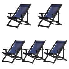Kit 5 Espreguiçadeiras Dobrável Black CB-Azul Marinho