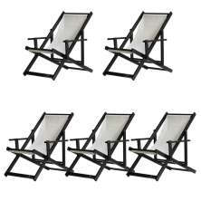 Kit 5 Espreguiçadeiras Dobrável Black CB-Branco