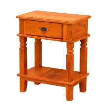Mesa Cabeceira 55x35cm 1 Gaveta Madeira de Maciça Natural