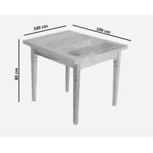Mesa De Jantar 1 x 1 M Madeira Demolição Com Pátina