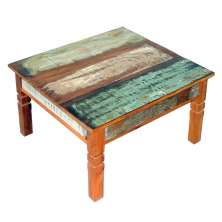 Mesa de Centro 60x60cm Madeira Maciça com Pátina