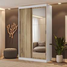 Guarda Roupa Casal 2 Portas 2 Gav Espelho Branco Carraro Nivus