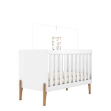 Berço Mini Cama Iris com Suporte Para Mosqueteiro Branco Acetinado
