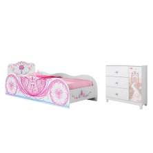 Conjunto Cômoda e Cama Castro Branco