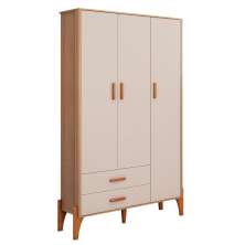 Guarda Roupa Quarto Infantil Iris com 3 Portas e 1 Gaveta Naturale/Off White