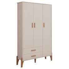 Guarda Roupa Quarto Infantil Iris com 3 Portas e 1 Gaveta Off White