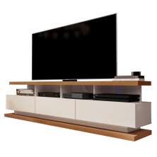 Rack para TV Vivare Off White com Freijó - Germai Móveis