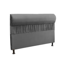 Cabeceira Casal Queen 160cm Para Cama Box Vitória Suede Cinza - DS Estofados