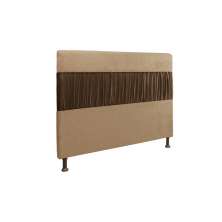 Cabeceira Solteiro 0,90cm Para Cama Box Isabela Suede Bege/Marrom - DS Móveis 