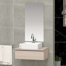 Conjunto Gabinete Banheiro JOY 60 Madeirado Inteiro